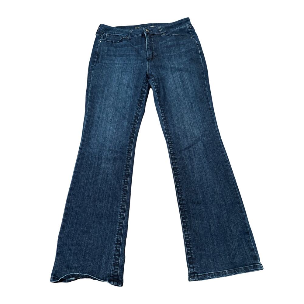 Seven7 Tummyless High Rise Bootcut Jeans Dark Wash Size 16